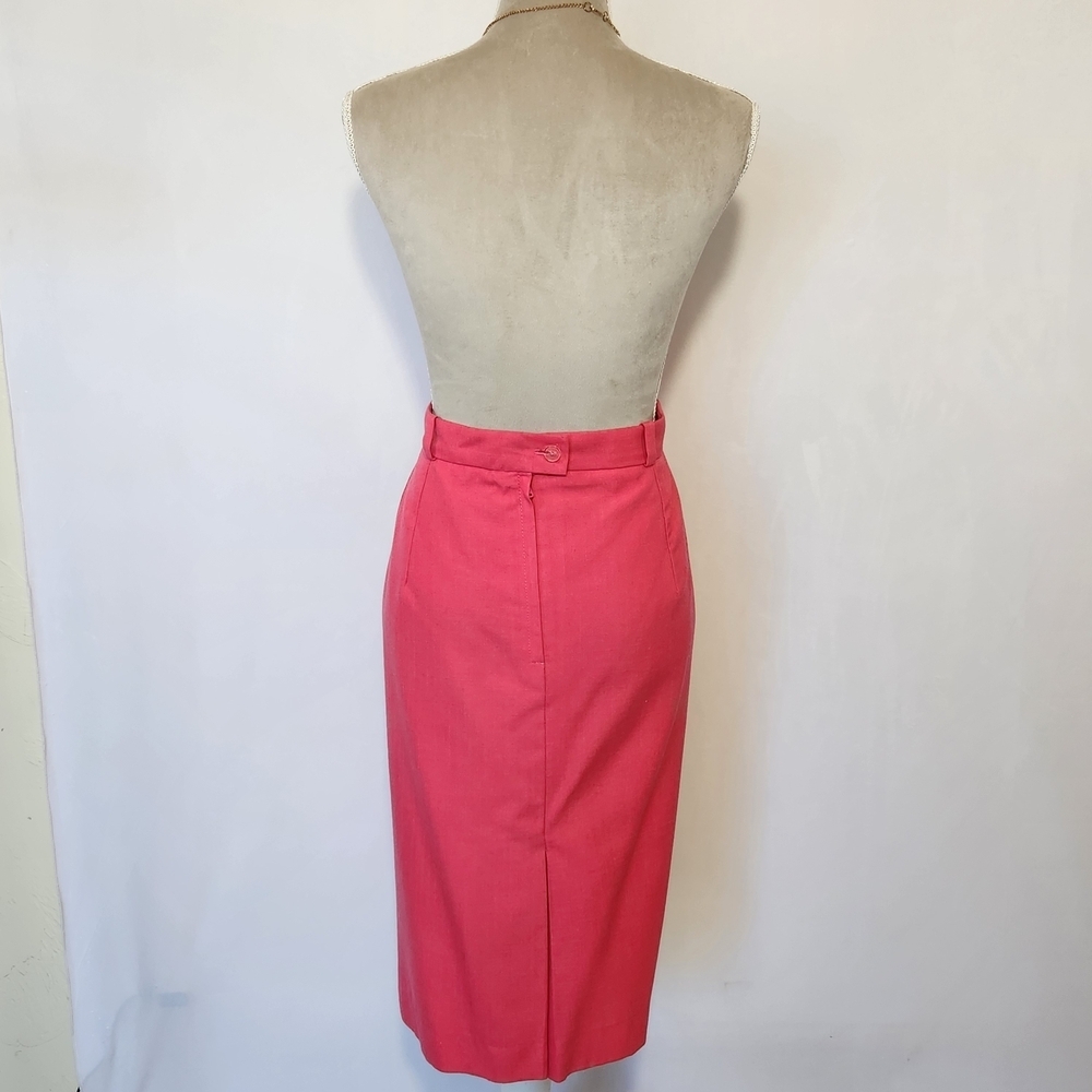 Oscar de La Renta Vintage Women's Size 10 Pink Zip Close Lined Pencil Skirt - Picture 8 of 12